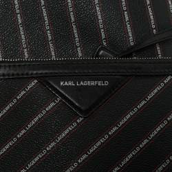Karl Lagerfeld Black Coated Canvas K/City Shopper Tote