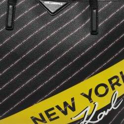 Karl Lagerfeld Black Coated Canvas K/City Shopper Tote