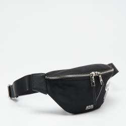 Pre Owned Karl Lagerfeld Black Nylon Ikonik Logo Belt Bag