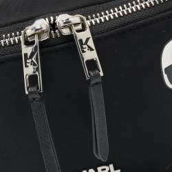 Pre Owned Karl Lagerfeld Black Nylon Ikonik Logo Belt Bag