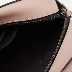 Pre Owned Karl Lagerfeld Beige Leather K/Kat Lock Shoulder Bag