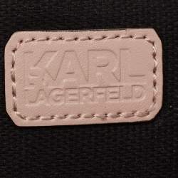 Pre Owned Karl Lagerfeld Beige Leather K/Kat Lock Shoulder Bag