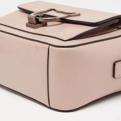 Pre Owned Karl Lagerfeld Beige Leather K/Kat Lock Shoulder Bag