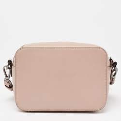 Pre Owned Karl Lagerfeld Beige Leather K/Kat Lock Shoulder Bag