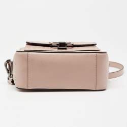 Pre Owned Karl Lagerfeld Beige Leather K/Kat Lock Shoulder Bag