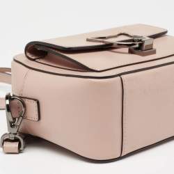 Pre Owned Karl Lagerfeld Beige Leather K/Kat Lock Shoulder Bag