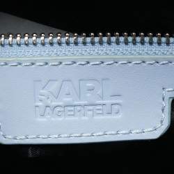 Karl Lagerfeld Light Blue Quilted Leather Shoulder Bag
