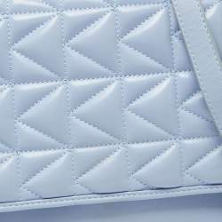 Karl Lagerfeld Light Blue Quilted Leather Shoulder Bag