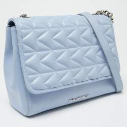 Karl Lagerfeld Light Blue Quilted Leather Shoulder Bag