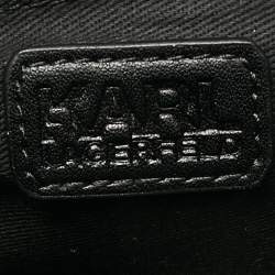 Karl Lagerfeld Black Croc Embossed K/Karl Seven Top Handle Bag