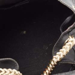 Pre Owned Karl Lagerfeld Black Leather Drawstring Bucket Bag