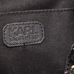 Pre Owned Karl Lagerfeld Black Leather Drawstring Bucket Bag