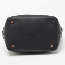 Pre Owned Karl Lagerfeld Black Leather Drawstring Bucket Bag