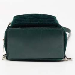 Karl Lagerfeld Green Velvet and Leather Mini Kaia Gerber Backpack