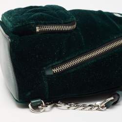 Karl Lagerfeld Green Velvet and Leather Mini Kaia Gerber Backpack