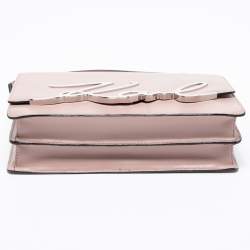 Pre Owned Karl Lagerfeld Pink Leather K/Signature Top Handle Bag