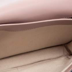 Pre Owned Karl Lagerfeld Pink Leather K/Signature Top Handle Bag