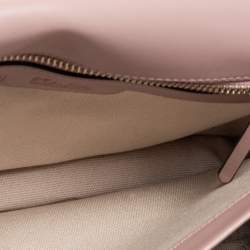 Pre Owned Karl Lagerfeld Pink Leather K/Signature Top Handle Bag