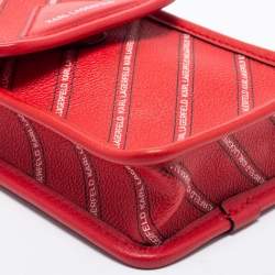Karl Lagerfeld Red Coated Canvas And Leather Mini K/Stripe Logo Crossbody Bag    