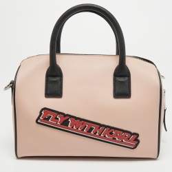 Pre Owned Karl Lagerfeld Pink Coated Canvas Mini K/Jet Choupette Duffel Bag