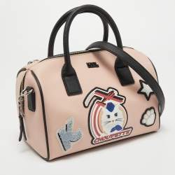 Pre Owned Karl Lagerfeld Pink Coated Canvas Mini K/Jet Choupette Duffel Bag