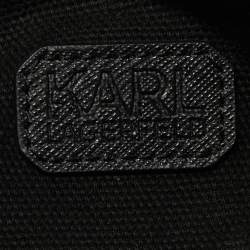 Pre Owned Karl Lagerfeld Pink Coated Canvas Mini K/Jet Choupette Duffel Bag