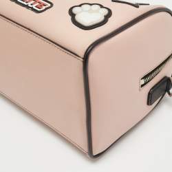 Pre Owned Karl Lagerfeld Pink Coated Canvas Mini K/Jet Choupette Duffel Bag