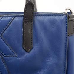 Karl Lagerfeld Blue/Black Leather Zip Tote