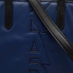 Karl Lagerfeld Blue/Black Leather Zip Tote