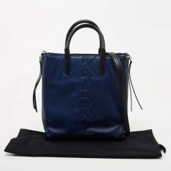 Karl Lagerfeld Blue/Black Leather Zip Tote