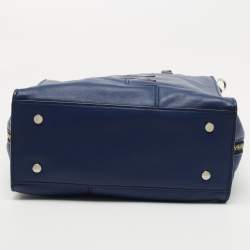 Karl Lagerfeld Blue/Black Leather Zip Tote