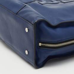 Karl Lagerfeld Blue/Black Leather Zip Tote