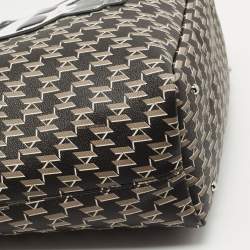 Pre Owned Karl Lagerfeld Black Monogram Coated Canvas and Leather K/Ikonik Tote