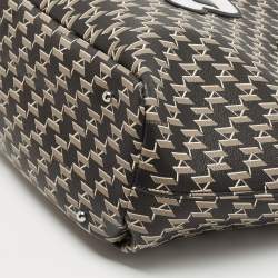 Pre Owned Karl Lagerfeld Black Monogram Coated Canvas and Leather K/Ikonik Tote