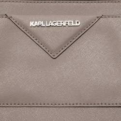 Karl Lagerfeld Taupe Leather K/Klassik Shoulder Bag