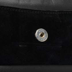 Pre Owned Karl Lagerfeld Black Leather Logo Envelope Flap Shoulder Bag