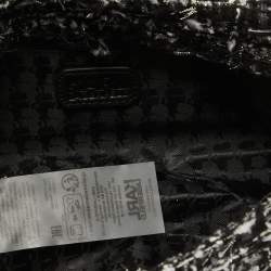 Pre Owned Karl Lagerfeld Black Tweed and Leather Flap Shoulder Bag