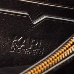 Karl Lagerfeld Metallic/Gold Glossy Leather and Suede K/Thunder Continental Wallet