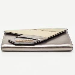 Karl Lagerfeld Metallic/Gold Glossy Leather and Suede K/Thunder Continental Wallet