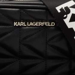 Karl Lagerfeld Black Leather K/Kuilted Camera Bag
