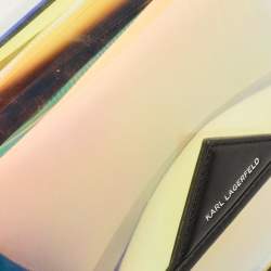 Pre Owned Karl Lagerfeld Black/Iridescent PVC and Leather Kalifornia 2 in 1 Bag