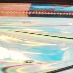 Pre Owned Karl Lagerfeld Black/Iridescent PVC and Leather Kalifornia 2 in 1 Bag