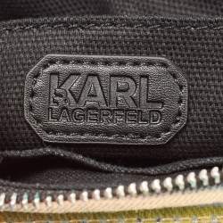 Pre Owned Karl Lagerfeld Black/Iridescent PVC and Leather Kalifornia 2 in 1 Bag