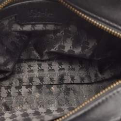 Pre Owned Karl Lagerfeld Black/Silver Tweed And Leather Mini Tote