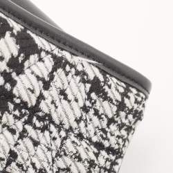 Pre Owned Karl Lagerfeld Black/Silver Tweed And Leather Mini Tote