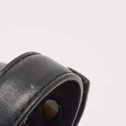 Pre Owned Karl Lagerfeld Black/Silver Tweed And Leather Mini Tote