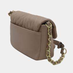 Pre Owned Karl Lagerfeld Paris Agyness Almond & Gold Leather Crossbody LH0EA502ALM