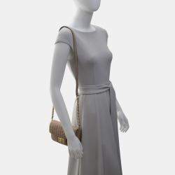 Pre Owned Karl Lagerfeld Paris Agyness Almond & Gold Leather Crossbody LH0EA502ALM