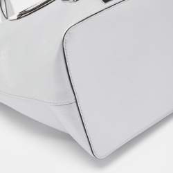 Pre Owned Karl Lagerfeld Silver Leather K/Ikonic Karl Choupette Shopper Tote