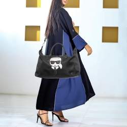 Pre Owned Karl Lagerfeld Black Nylon k/ikonik Duffel Bag